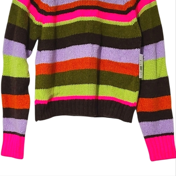 VELVET by Graham & Spencer Nessie Alpaca Stripe Sweater Womens Multi Crewneck XS - Picture 8 of 16